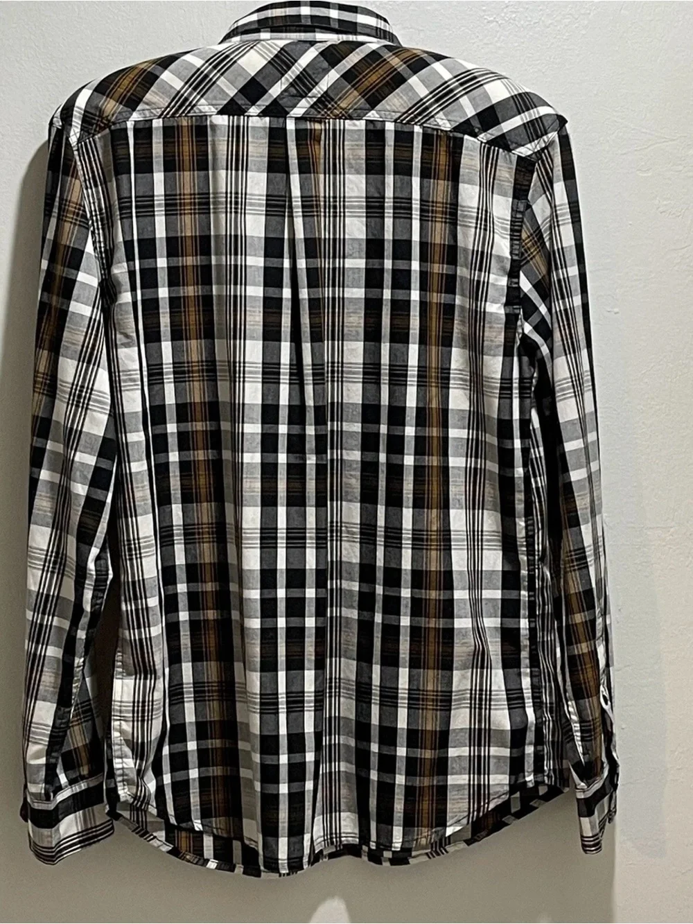 LEVI’S Men’s Black Multi Long Sleeve Plaid Button Up Shirt Pockets Size Large